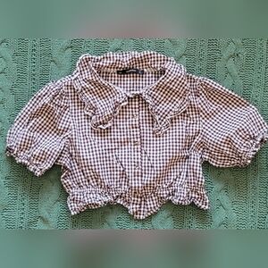 Brown Checkered Kids Shirt